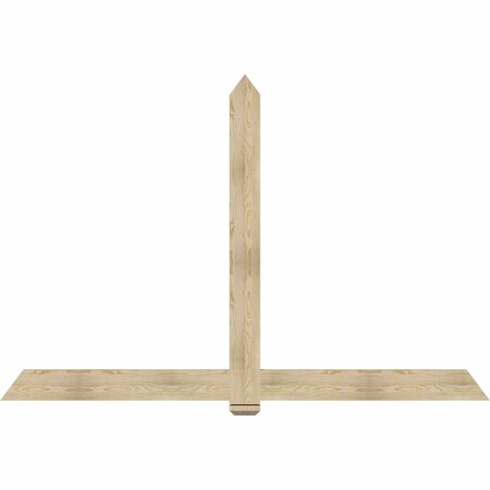 Ekena Millwork Eugene Rough Sawn Timber Gable Bracket, Douglas Fir, 96"W x 64"H x 2"D x 6"F, 16/12 Pitch GBW096X64X0206EUG00RDF